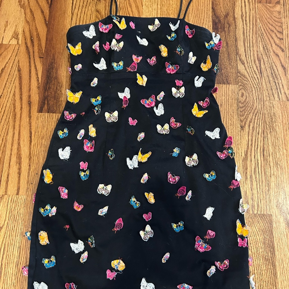 anthropologie butterfly mini dress